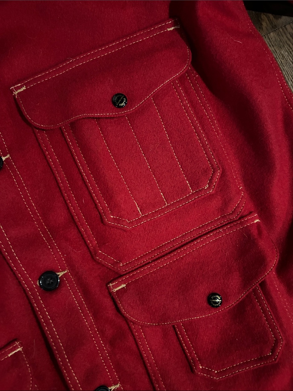 Amazing Filson Scarlet Red Cruiser Edition white stitch No 12 1897 jacket 3XL - Picture 4 of 7